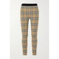 Burberry - Checked Stretch-jersey Leggings - Beige - xx small