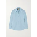 Gucci - Embroidered Cotton-poplin Shirt - Light blue - IT38