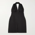Bottega Veneta - Open-back Gathered Cotton Grain De Poudre Halterneck Dress - Black - IT42
