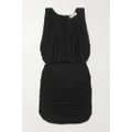 SAINT LAURENT - Gathered Jersey Mini Dress - Black - FR36