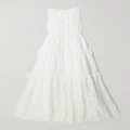 Erdem - Isla Tie-detailed Tiered Cotton-blend Lace Gown - White - UK 16