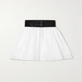 Alaïa - Laser-cut Leather-trimmed Broderie Anglaise Cotton Mini Skirt - White - FR36
