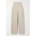 The Row - Bufus Pleated Cotton-poplin Straight-leg Pants - Stone - US12