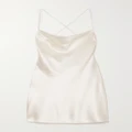 SAINT LAURENT - Open-back Silk-satin Mini Dress - White - FR38