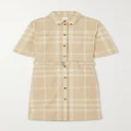 Burberry - Belted Checked Cotton-gabardine Mini Shirt Dress - Neutral - UK 10