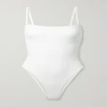 Matteau - + Net Sustain Petite Square Recycled-seersucker Swimsuit - White - 3