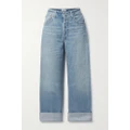 Citizens of Humanity - + Net Sustain Ayla Baggy Cuffed Crop High-rise Wide-leg Organic Jeans - Light blue - 26
