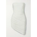 Norma Kamali - Diana Strapless Ruched Stretch-jersey Mini Dress - Off-white - large