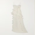 Alessandra Rich - Asymmetric Ruffled Silk-georgette Gown - White - IT42