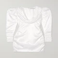 Alessandra Rich - Draped Crystal-embellished Duchesse Silk-satin Mini Dress - White - IT36