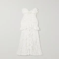 Alessandra Rich - Embellished Ruffled Cotton-blend Lace Gown - White - IT40