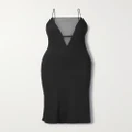 Stella McCartney - Open-back Silk Chiffon-trimmed Crepe Midi Dress - Black - IT38