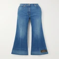 Gucci - Appliquéd High-rise Flared Jeans - Blue - 25