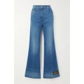 Gucci - Appliquéd High-rise Flared Jeans - Blue - 25