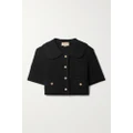 Gucci - Embellished Open-knit Cotton Top - Black - M