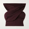 SAINT LAURENT - Hooded Twisted Wool Top - Burgundy - S