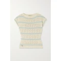 PUCCI - Striped Open-knit Cotton-blend Sweater - Beige - small
