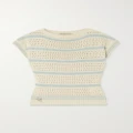 PUCCI - Striped Open-knit Cotton-blend Sweater - Beige - large