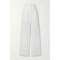 The Row - Bufus Pleated Cotton-poplin Straight-leg Pants - White - US10