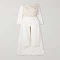 Rime Arodaky - Patsy Lace-trimmed Embroidered Tulle And Crepe Jumpsuit - White - FR36