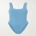 Hunza G - Seersucker Swimsuit - Sky blue - One size