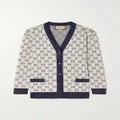 Gucci - Love Parade Metallic Jacquard-knit Cotton-blend Cardigan - Beige - XS