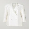 Halfpenny London - Double-breasted Satin-mikado Mini Dress - White - 1