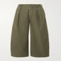 Citizens of Humanity - Payton Cropped Pleated Cotton Boyfriend Pants - Army green - 27