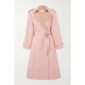 Burberry - Double-breasted Belted Cotton-gabardine Trench Coat - Pink - UK 8