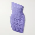 Norma Kamali - Diana One-shoulder Asymmetric Ruched Stretch-jersey Dress - Lilac - xx small