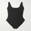 Anine Bing - Jace Textured Recycled Swimsuit - Black - medium