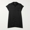 Balenciaga - Oversized Frayed Twill-jacquard Midi Shirt Dress - Black - FR34