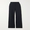 The Row - Delton Pleated Wool Straight-leg Pants - Navy - US2