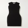 Victoria Beckham - Vb Body Pointelle-trimmed Stretch-knit Mini Dress - Black - UK 4