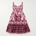 Dolce & Gabbana - Pleated Printed Cotton-poplin Maxi Dress - Pink - IT36