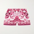 Dolce & Gabbana - Printed Cotton-poplin Shorts - Pink - IT46