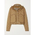 Burberry - Hooded Corduroy-trimmed Quilted Shell Jacket - Neutral - x small