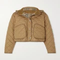Burberry - Hooded Corduroy-trimmed Quilted Shell Jacket - Neutral - medium