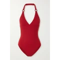 Loro Piana - Embellished Halterneck Swimsuit - Red - IT38