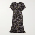 Norma Kamali - Obie Cutout Floral-print Georgette Gown - Purple - xx small