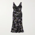 Norma Kamali - Draped Floral-print Georgette Gown - Black - x small