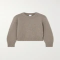 Bottega Veneta - Cropped Embellished Wool Sweater - Brown - L