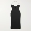 Givenchy - Grain De Poudre Stretch Wool-blend Halterneck Midi Dress - Black - FR42