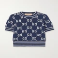 Gucci - Jacquard-knit Cotton Sweater - Blue - XS