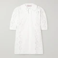Valentino Garavani - Tie-detailed Broderie Anglaise Cotton-blend Voile Maxi Dress - White - IT40