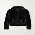 Balenciaga - Embellished Crushed-velvet Hoodie - Black - FR34