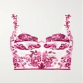 DOLCE & GABBANA - Floral-print Mesh Bustier Top - Pink - IT40
