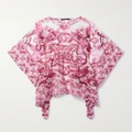 Dolce & Gabbana - Asymmetric Printed Silk-chiffon Kaftan - Pink - 3