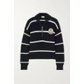 Moncler - Appliquéd Striped Wool Sweater - Black - xx small