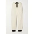 Moncler - Striped Tapered Cotton-blend Jersey Track Pants - White - x small